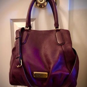 Marc by Marc Jacobs New Q Fran Burgundy Pebbled Leather Convertible Bag